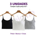 CROPPED COM SUTIÃ EMBUTIDO® (KIT COM 3 PEÇAS)