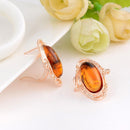 Conjunto de  Brinco Anel e Colar Pedra Natural