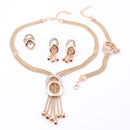 Conjuntos de Brincos Colar Pulseira e Anel Cristal Africano