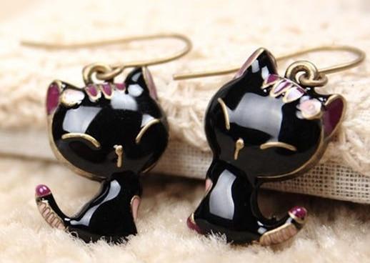 Conjunto de Colar Pingente e Brinco Gatinho